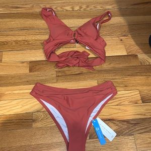 Cupshe Burnt Orange Stylish O-ring Bikini